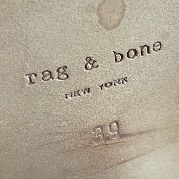 Rag & Bone Wyatt Camel Tan Nubuck Leather Slingback Heeled Sandals EUC Size 39 - Picture 8 of 10